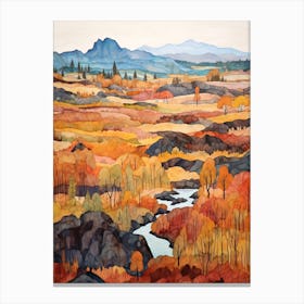 Autumn National Park Painting Thingvellir National Park Iceland 1 Canvas Print