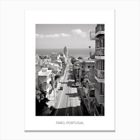 Poster Of Haifa, Israel, Photography In Black And White 3 Canvas Print