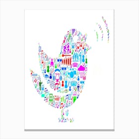 Singing Bird Music And Musical Celebration Vector Icon Background Canvas Print