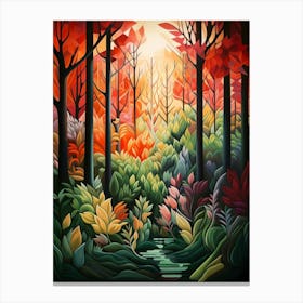 Forest Abstract Minimalist 10 Canvas Print
