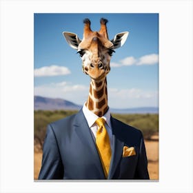 Giraffe In A Suit (21) 1 Canvas Print