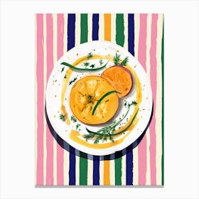 A Plate Of Pumpkins, Autumn Food Illustration Top View 0 Canvas Print