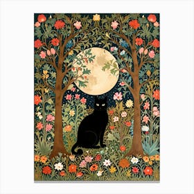 William Morris Cat In The Moonlight 10 Canvas Print