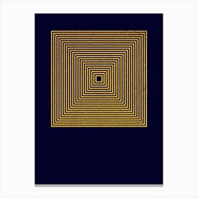Parallel Gold Square Canvas Print