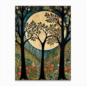 William Morris Moonlight In The Trees 12 Canvas Print