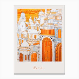 Djerba Tunisia Orange Drawing Poster Canvas Print