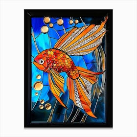 Goldfish Stained Glass Canvas Print