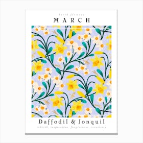 March Birth Flower Daffodil & Jonquil Canvas Print