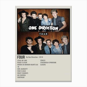 Four By One Direction 2014 Poster Canvas Print