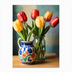 Tulips In A Vase Canvas Print