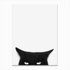 Angry Black Cat Canvas Print