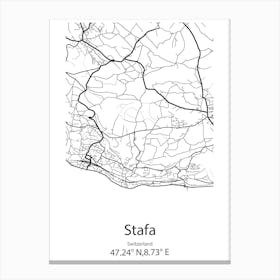 Stafa,Switzerland Minimalist Map Canvas Print