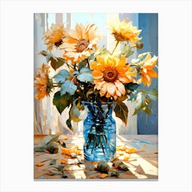 Sunflowers In A Vase Canvas Print