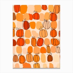 Paint Splotch Pumpkins Canvas Print