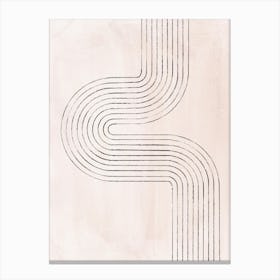 Minimalist pastel curved lines Canvas Print