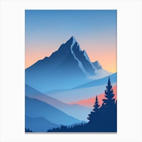 Misty Mountains Vertical Composition In Blue Tone 149 Stampe su tela