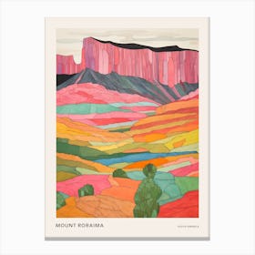 Mount Roraima South America 1 Colourful Mountain Illustration Poster Canvas Print