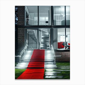 Red Carpet In Front Of House Canvas Print