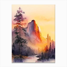 Yosemite National Park Watercolour Canvas Print