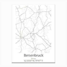 Bersenbruck,Germany Minimalist Map Canvas Print