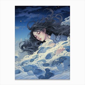 Dreaming Girl and the Ocean Canvas Print