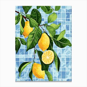 Lemons Illustration 8 Canvas Print