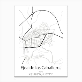 Ejea De Los Caballeros,Spain Minimalist Map Canvas Print