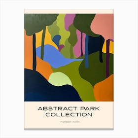 Abstract Park Collection Poster Forest Park Portland 3 Canvas Print