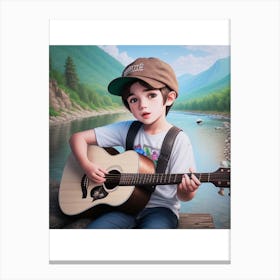 Acoustic Guitar Kid 1 Canvas Print