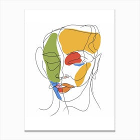 Face Of A Woman Minimalist Line Art Monoline Illustration Canvas Print