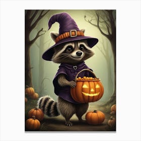 Halloween Raccoon Canvas Print