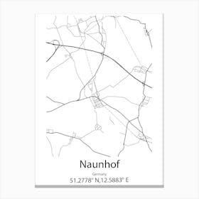 Naunhof,Germany Minimalist Map Canvas Print