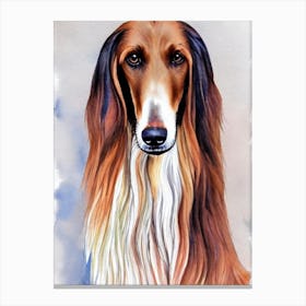 Afghan Hound Watercolour 4 dog Canvas Print