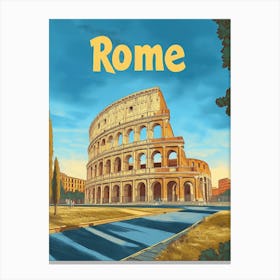 Aihrgdesign A Vintage Travel Poster Of Rome 4 Canvas Print