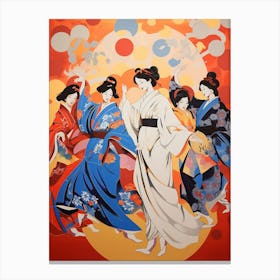 Awa Odori Dance Japanese Traditional Illustration 8 Canvas Print