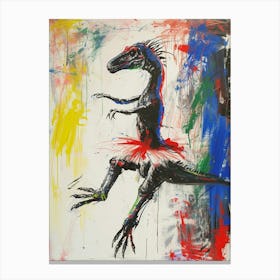 Abstract Dinosaur Wild Brushstrokes Dancing 2 Canvas Print