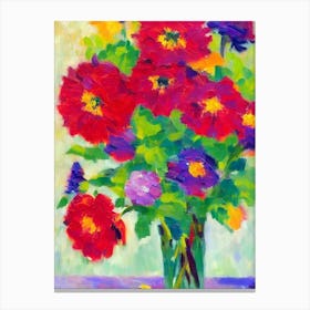 Dahlia Imperialis Floral Abstract Block Colour 1 Flower Canvas Print