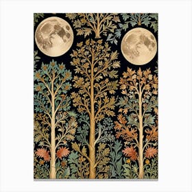 William Morris Moonlight Trees Canvas Print