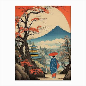 Mount Fuji, Japan Vintage Travel Art 2 Canvas Print