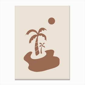 Minimal Island In Earth Tone Canvas Print