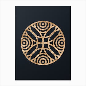 Abstract Geometric Gold Glyph on Dark Teal n.0027 Canvas Print