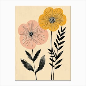 Ahmedabad Flower Market Boho Minimalist Style Canvas Print