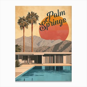 Mid-Century Modern Paradise: Palm Springs Poster Canvas Print