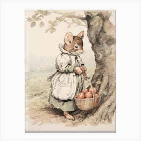 Storybook Animal Watercolour Mouse 1 Canvas Print