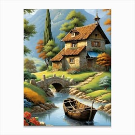 House By The River Canvas Print