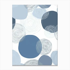 Circles In Blue And White Canvas Print