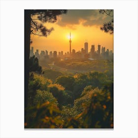 Tokyo Skyline At Sunset Canvas Print