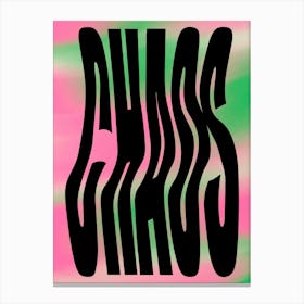 Chaos Pink And Green Gradient Graphic Art Canvas Print