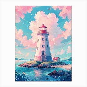 Pastel sky Lighthouse Canvas Print