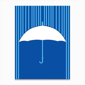Umbrella On A Blue Background Canvas Print